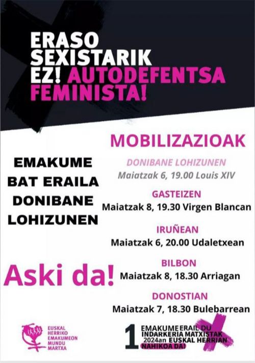ERASO SEXISTARIK EZ! AUTODEFENTSA FEMINISTA!