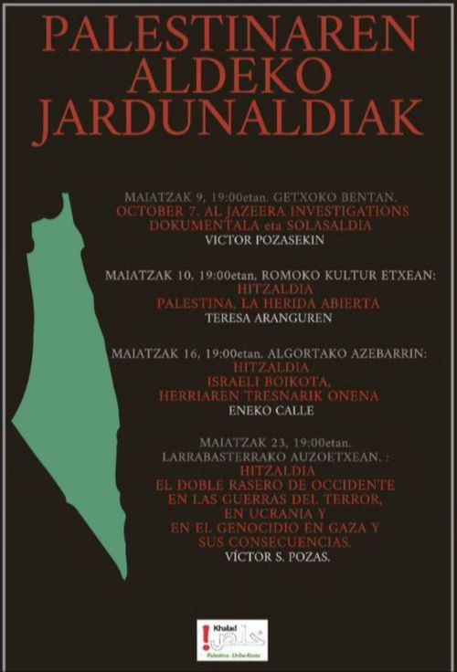 PALESTINAREN ALDEKO JARDUNALDIAK: ISRAELI BOIKOTA, HERRIAREN TRESNARIK ONENA