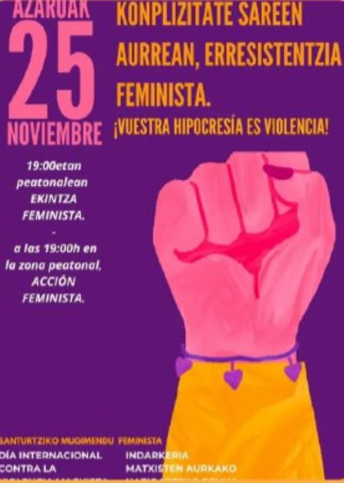 A25-SANTURTZIN: "KONPLIZITATEEN SAREEN AURREAN, ERRESISTENTZIA FEMINISTA"