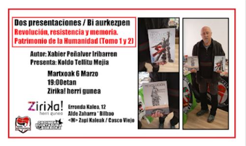 Bi aurkezpen: Revolución, resistencia y memoria. Patrimonio de la Humanidad (Tomo 1 y 2)