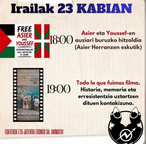 ASIER ETA YOUSSEF-EN AUZIARI BURUZKO HITZALDIA ETA "TODO LO QUE FUIMOS" FILMA