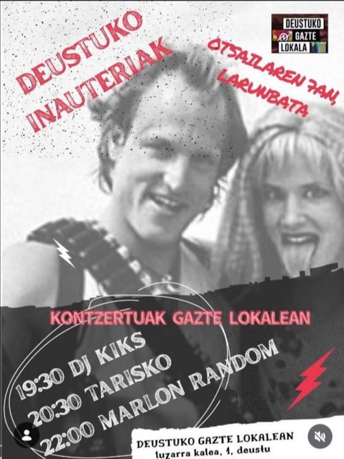 DEUSTUKO INAUTERIAK: "DJ KIKS + TARISKO + MARLON RANDOM"