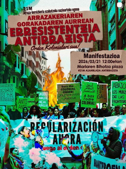 ARRAZAKERIAREN GORAKADAREN AURREAN ERRESISTENTZIA ANTIARRAZISTA. Orden kolonialari sua!