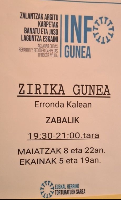 EHko torturatuen sarea: Zalantzak argitu, karpetak banatu eta jaso, laguntza eskaini