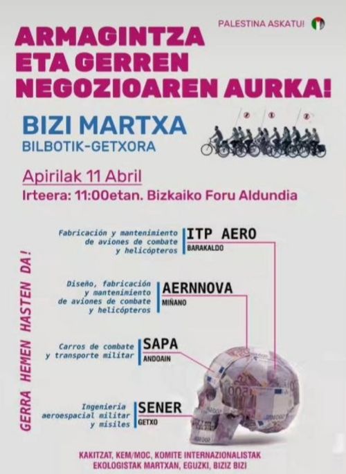 ARMAGINTZA ETA GERREN NEGOZIOAREN AURKAKO BIZIMARTXA