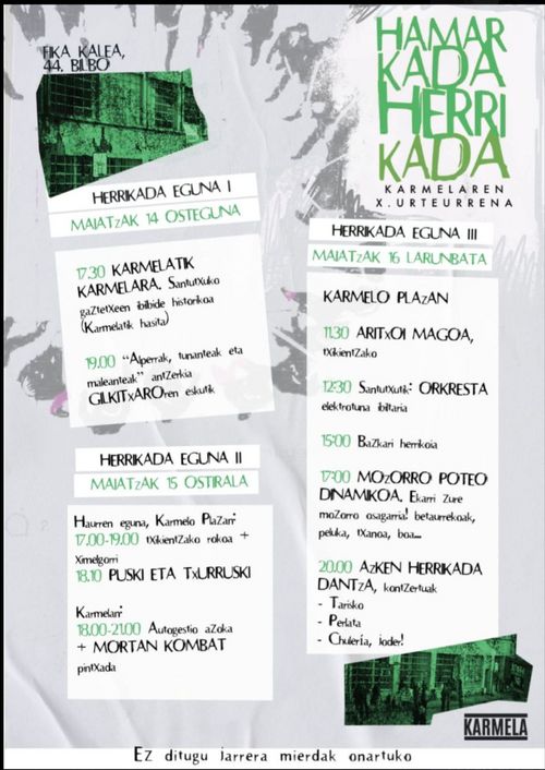 HAMARKADA HERRIKADA: KARMELAREN X. URTEURRENA (Herrikada eguna II)