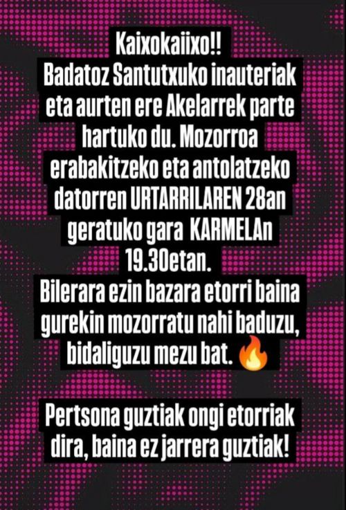 SANTUTXUKO INAUTERIAK PRESTATZEKO ASANBLEA