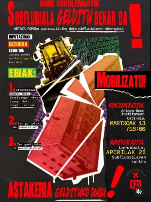 GURE ESKOLENGATIK, SUBFLUBIALA GELDITU BEHAR DA!