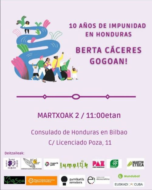 10 AÑOS DE IMPUNIDAD EN HONDURAS, BERTA CÁCERES GOGOAN!