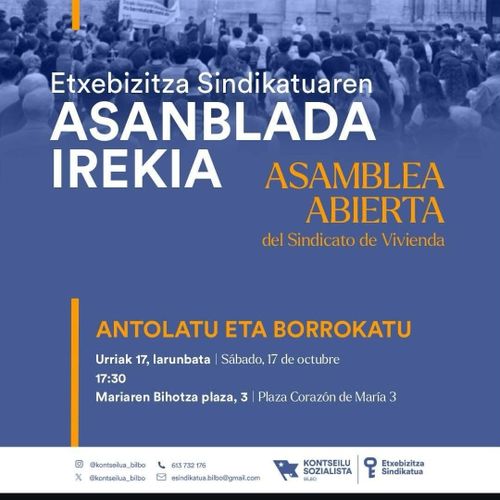 ETXEBIZITZA SINDIKATUAREN ASANBLADA IREKIA (ANTOLATU ETA BORROKATU)