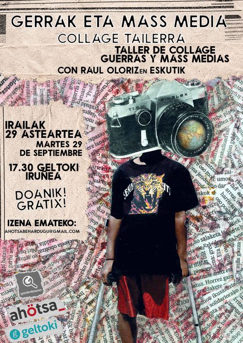 Taller de collage "Guerras y mass medias", con Raul Oloriz