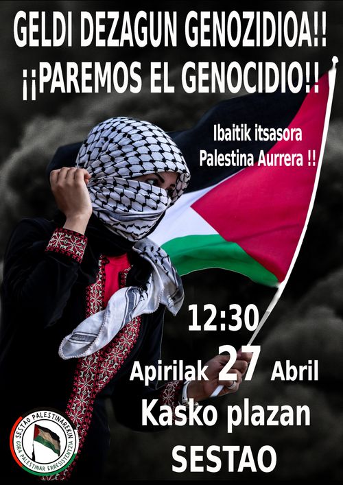 Sestao Palestinarekin - Manifestación en apoyo al pueblo palestino ya su resistencia