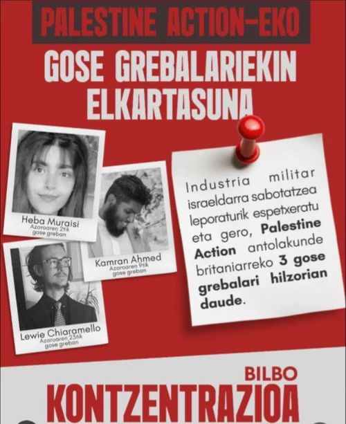 PALESTINE ACTION-EKO GOSE GREBALARIEKIN ELKARTASUNA