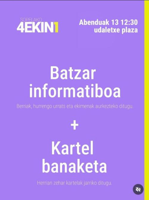 SOPELAKO 4EKIN1: Batzar informatiboa eta kartel banaketa