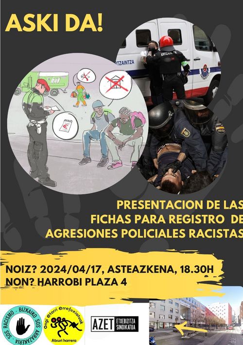 ASKI DA! PRESENTACIÓN DE LAS FICHAS PARA REGISTRO DE AGRESIONES POLICIALES RACISTAS