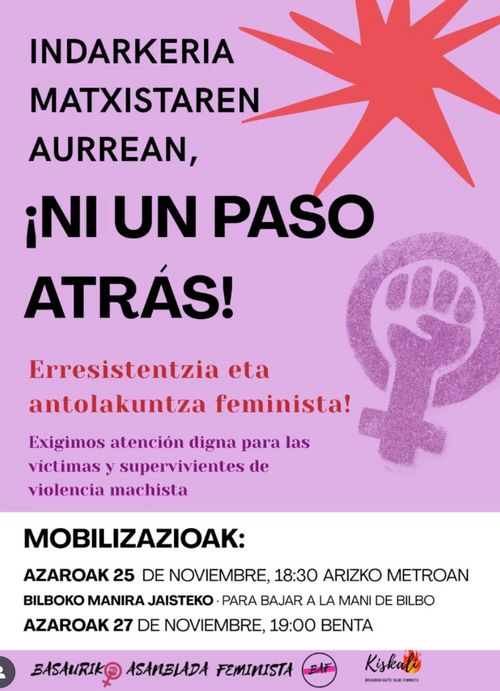 A25 - BASAURIN: "INDARKERIA MATXISTA AURREAN, ¡NI UN PASO ATRÁS!"