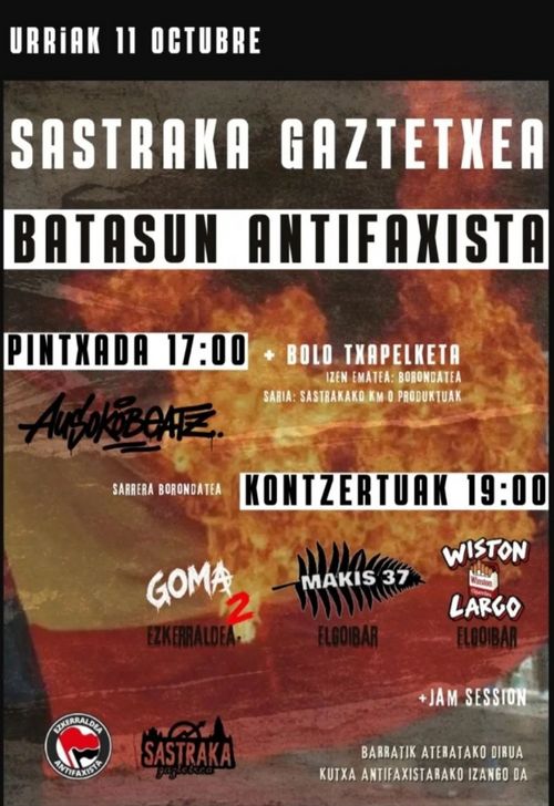 BATASAUN ANTIFAXISTA: Pintxada + bolo txapelketa + kontzertuak