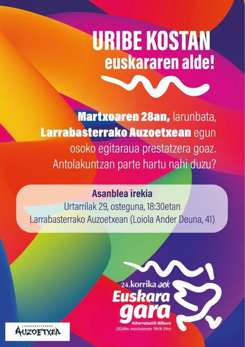 "UKn Euskararen alde! 24. Korrika" Asanblada Irekia