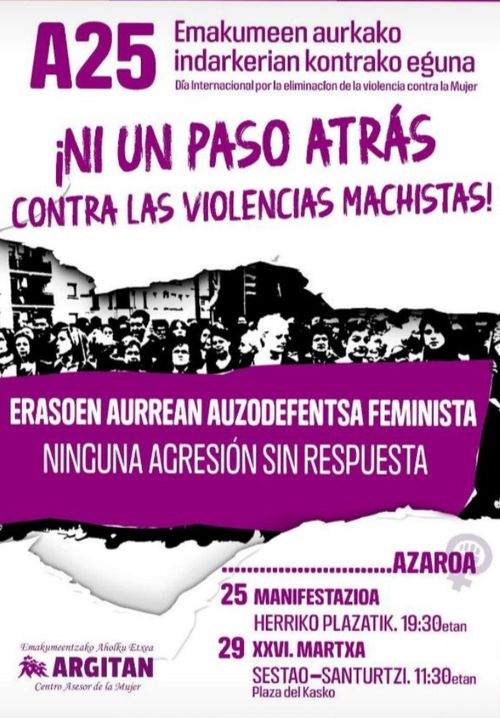 A25-BARAKALDON: "ERASOEN AURREN AUTODEFENTSA FEMINISTA!"