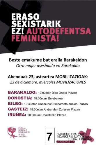 ERASO SEXISTARIK EZ! AUTODEFENTSA FEMINISTA!
