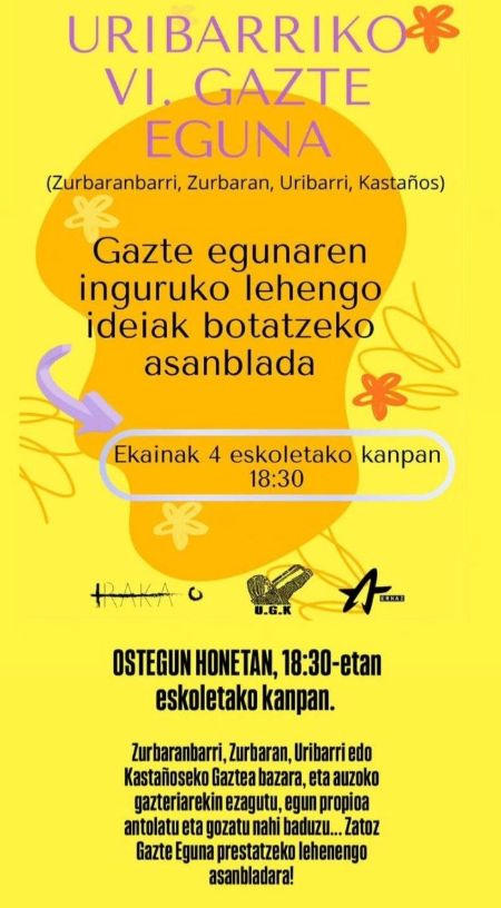URIBARRIKO VI. GAZTE EGUNA PRESTATZEKO ASANBLEA