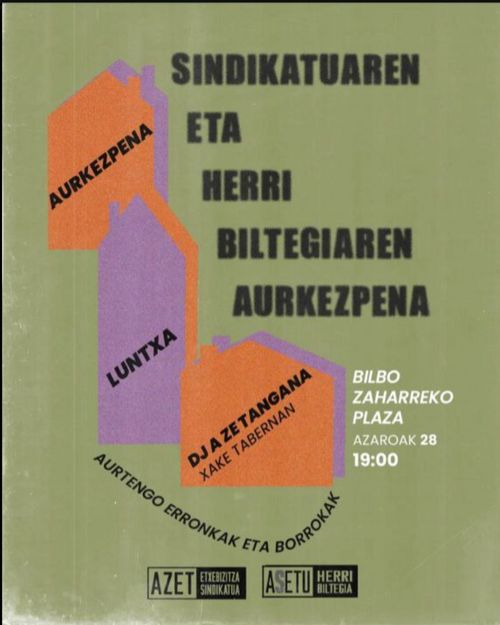 SINDIKATUAREN ETA HERRI BILTEGIAREN AURKEZPENA