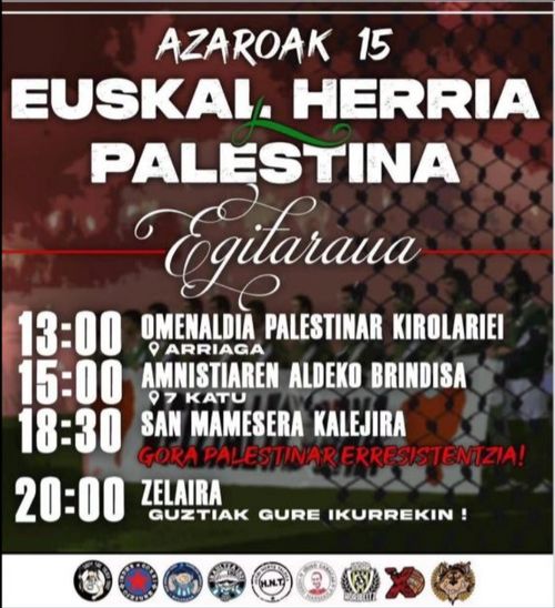 EUSKAL HERRIA vs. PALESTINA Egitaraua