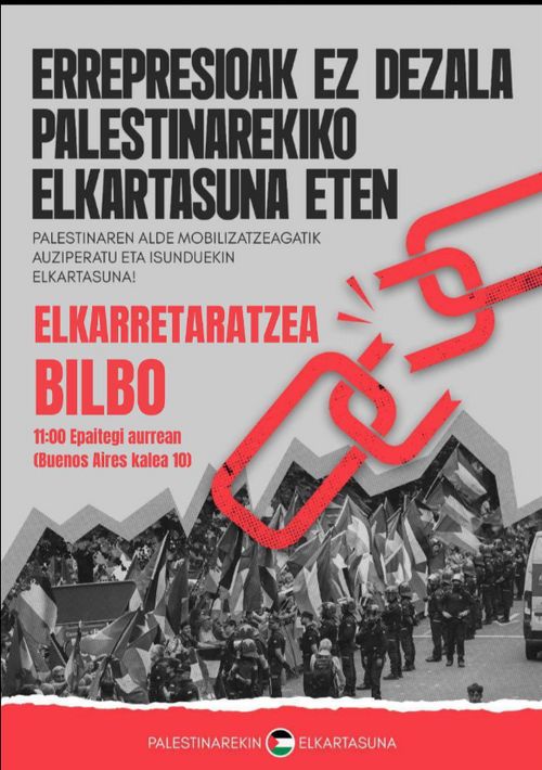 Errepresioak ez dezala Palestinarekiko elkartasuna eten!