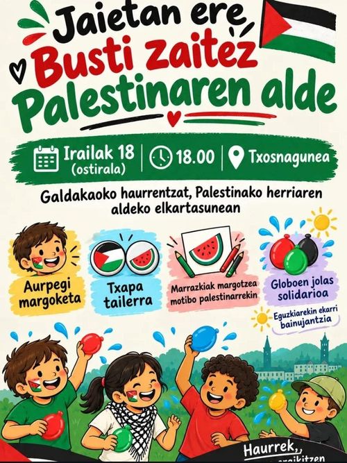 GALDAKAKO HAURRENTZAT, PALESTINAKO HERRIAREN ALDEKO ELKARTASUNEAN