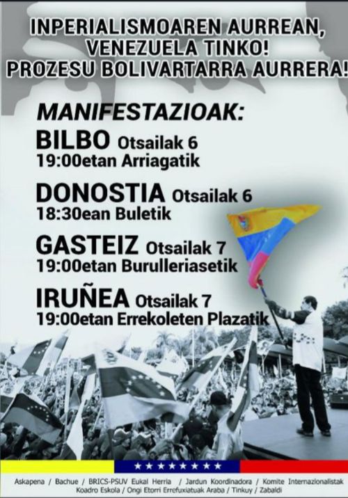 INPERIALISMOAREN AURREAN, VENEZUELA TINKO! PROZESU BOLIVARTARRA AURRERA!