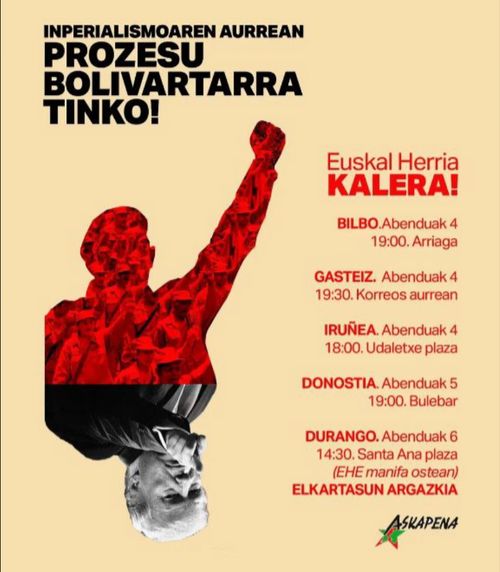 INPERIALISMOAREN AURREAN, PROZESU BOLIVARTARRA TINKO!