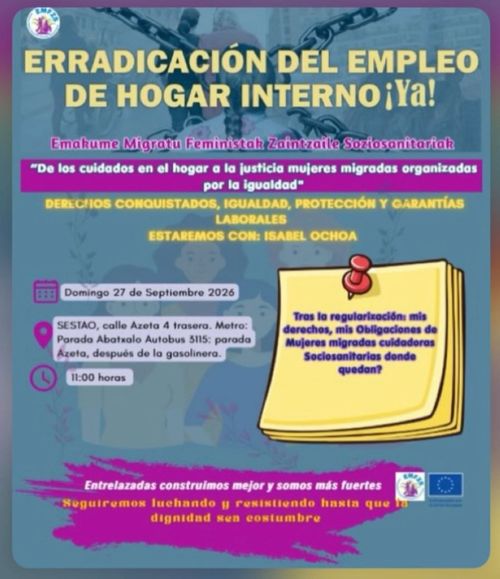 "DE LOS CUIDADOS EN EL HOGAR A LA JUSTICIA: MUJERES MIGRADAS ORGANIZADAS POR LA IGUALDAD" TOPAKETA