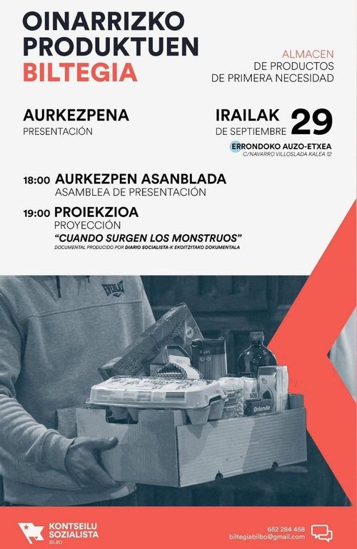 "OINARRIZKO PRODUKTUEN BILTEGIA" AURKEZPEN ASANBLADA ETA PROIEKZIOA