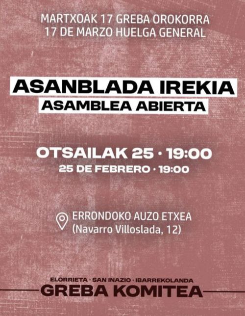 M17 greba komitea prestatzeko asanblada