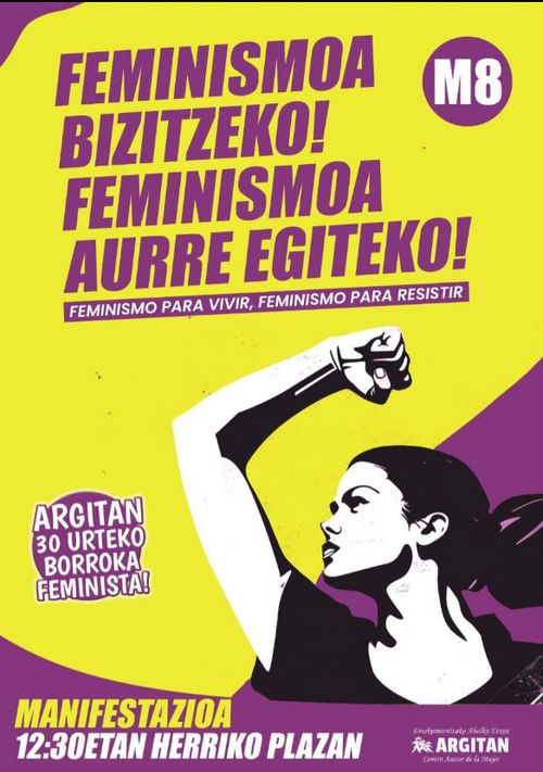 M8 BARAKALDON: Feminismoa bizitzeko! Feminismoa aurre egiteko!