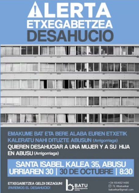  ALERTA ETXEGABETZEA! - DESAHUCIO
