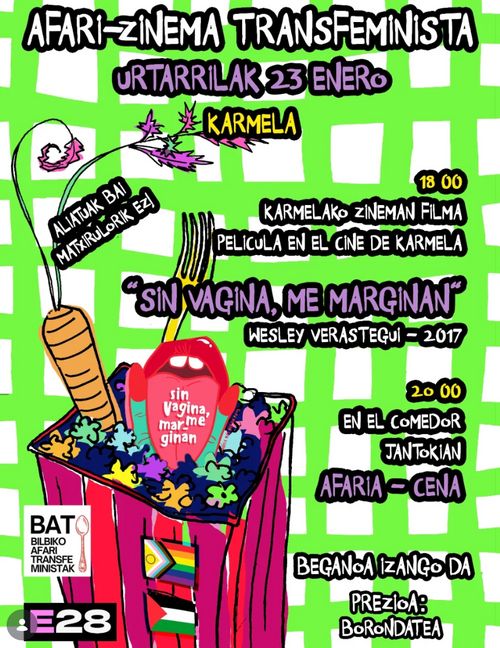 AFARI-ZINEMA TRANSFEMINISTA: "Sin vagina, me marginan" Proiekzioa + Afaria